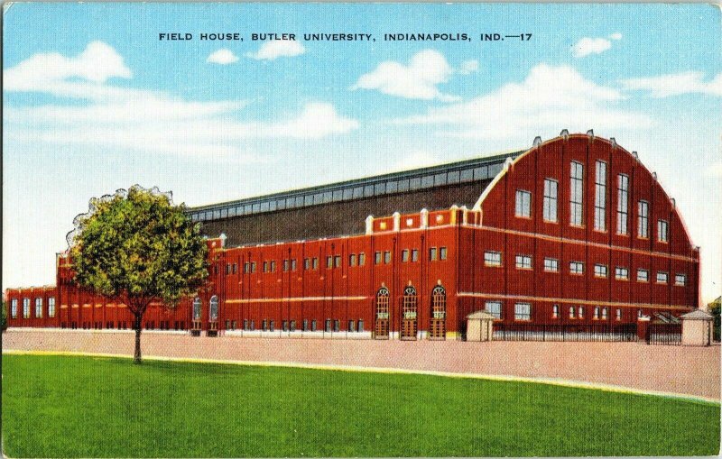 Field House Butler University Inidanapolis Indiana Ind Vintage Linen Postcard 