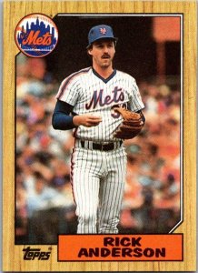 1987 Topps Baseball Card Rick Anderson New York Mets sk3269