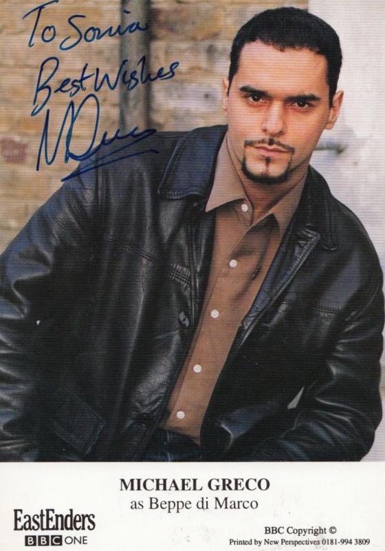 Michael Greco as Beppe Di Marco BBC Eastenders Hand Signed Cast Card Photo