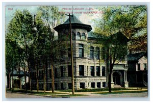 1909 Public Library Building Greetings from Kankakee Illinois IL Postcard