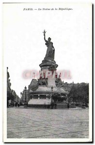 Old Postcard Paris Statue of the Republic