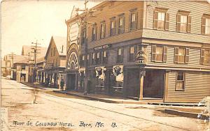 Bath ME Front Street Dreamland Theatre Columbia Hotel Real Photo RPPC Postcard