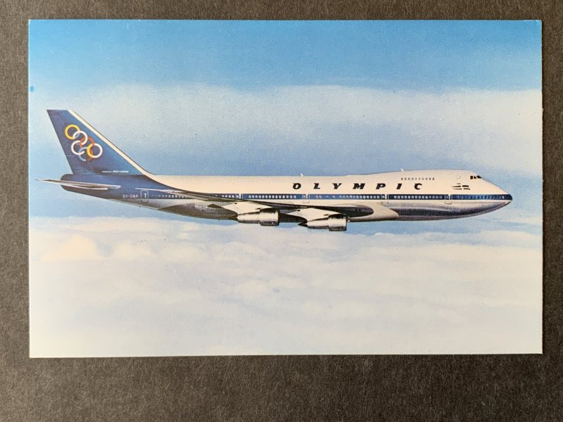 Olympic Airways Boeing 747-200 B Jumbo Jet Chrome Postcard H1177084342