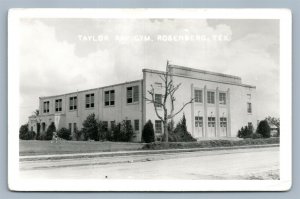 ROSENBERG TX TAYLOR RAY GYM VINTAGE REAL PHOTO POSTCARD RPPC