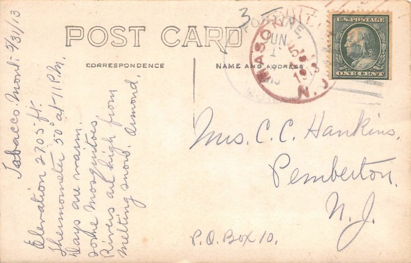 F50/ Whitefish Lake Montana RPPC Postcard 1913 Man on Shore