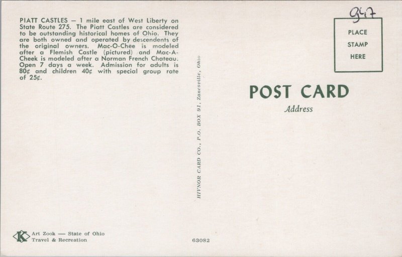 USA Mac-O-Chee Castle West Liberty Ohio Chrome Postcard 03.18 
