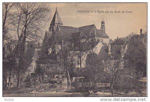 VIERZON, L' Eglise vue des Bords du Bords du Canal, Cher, France, 00-10s