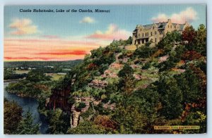 c1940 Ozarks Missouri MO Vintage Postcard Hahatonka The Castle Daniel Boone Lake