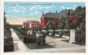 J54/ Greensboro North Carolina Postcard c1915 College Ave N.C. College 55