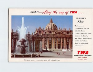 Postcard St. Peter's Basilica Vatican City Along the Way of TWA