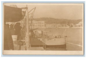 c1920's USS Pittsburgh Steamer Ship Bospuros Turkey RPPC Photo Vintage Postcard 