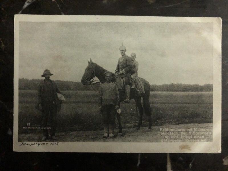 Mint Germany Real Picture Postcard PPC Soldiers with a small Russian interpreter