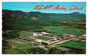 Vintage US Air Force Academy Aerial View, Colorado Springs, CO Postcard