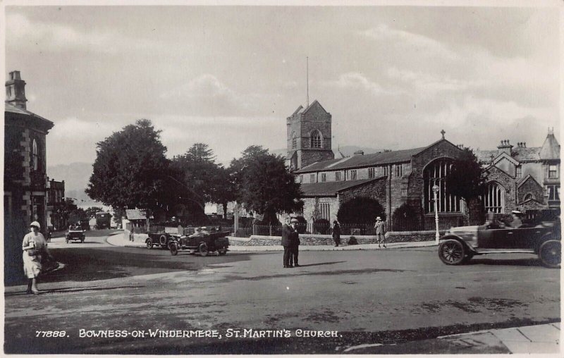 BOWNESS ON WINDERMERE CUMBRIA ENGLAND~ST MARTINS CHURCH~ATKINSONS PHOTO POSTCARD