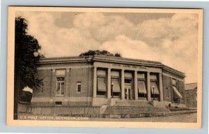 Seymour CT-Connecticut, US Post Office, Linen Postcard