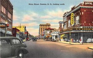 Sumter South Carolina Main Street Antique Postcard J53009 