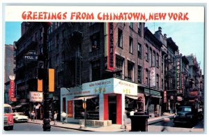 c1960 Greetings From Chinatown View New York Pell St. New York City NY Postcard