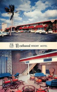 Miami Beach Florida 1950s Postcard Heathwood Resort Motel