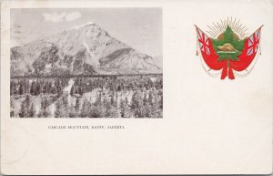 Cascade Mountain Banff Alberta AB Alta Patriotic Embossed Postcard H57