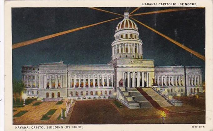 Cuba Havana Capitol Building By Night