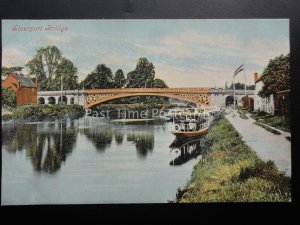 Worcestershire STOURPORT BRIDGE shows Steam Boat Ferry Old Postcard by Valentine