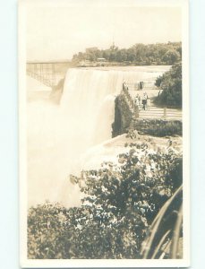 Old rppc BRIDGE SCENE Landscape Postcard AB2042