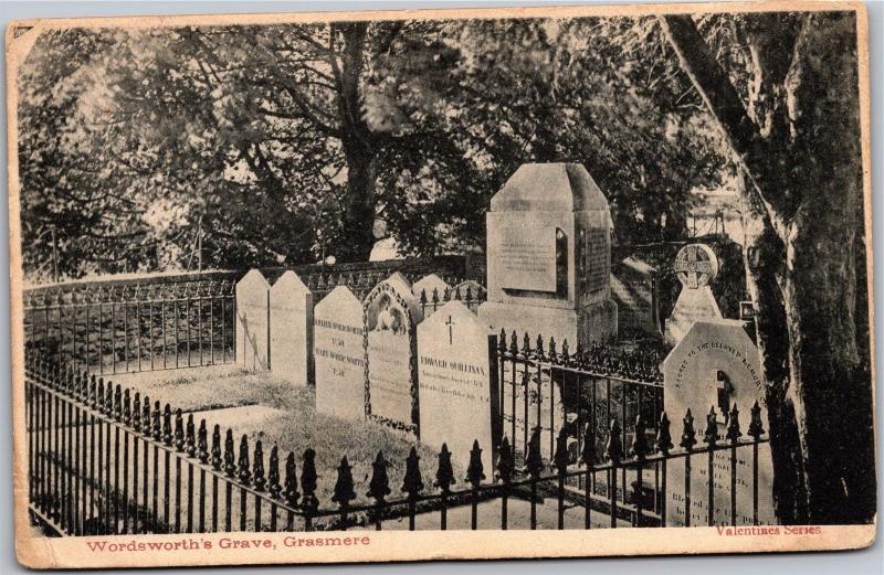 Wordsworth's Grave, Grasmere Graves c1908 Vintage Postcard I09