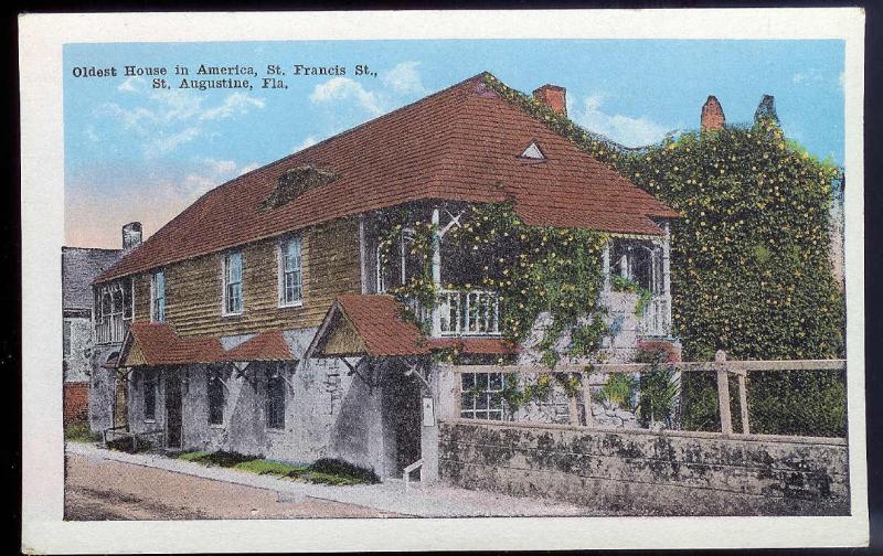 Oldest House St Augustine FL unused c1915