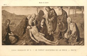 Fine art postcard painting Louvre the Christ descent of the cross Pieta