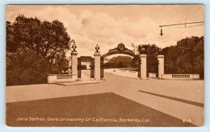 BERKELEY, CA California ~ JANE SATHER GATE UC Berkeley  c1910s  Postcard