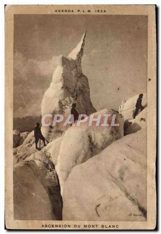 Postcard Old Climbing Mont Blanc Ascent