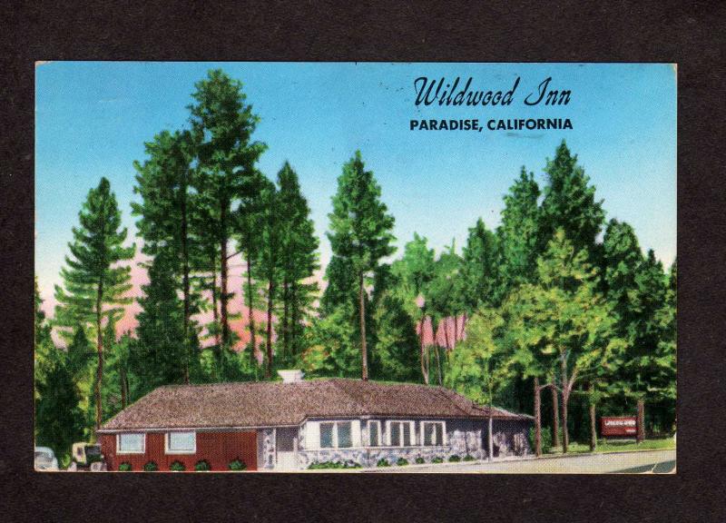 CA Wildwood Inn Motel Paradise Calif California Postcard