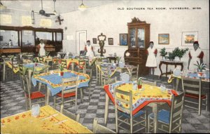 Vicksburg Mississippi MS Southern Tea Room Linen Postcard