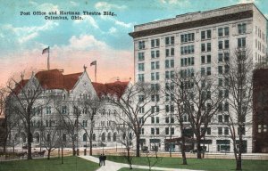 Vintage Postcard 1929 Post Office and Hartman Theatre Building Columbus Ohio OH