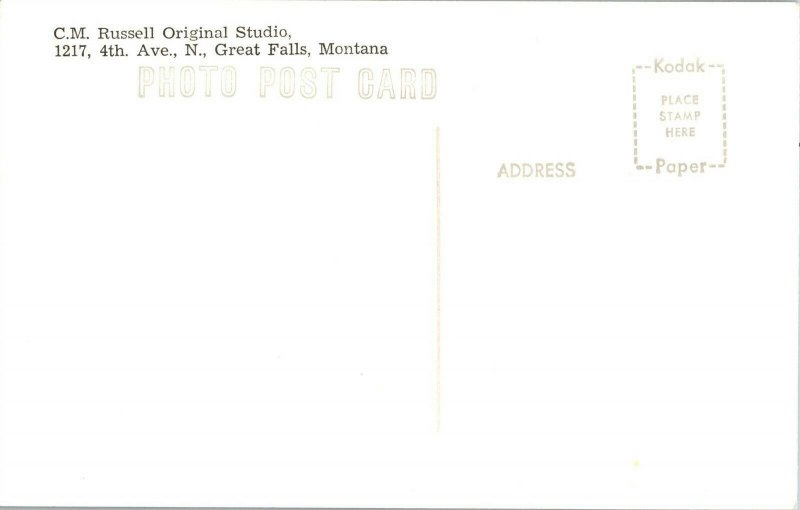 RPPC Artist Charles M Russell's Original Studio, Great Falls MT Postcard H69