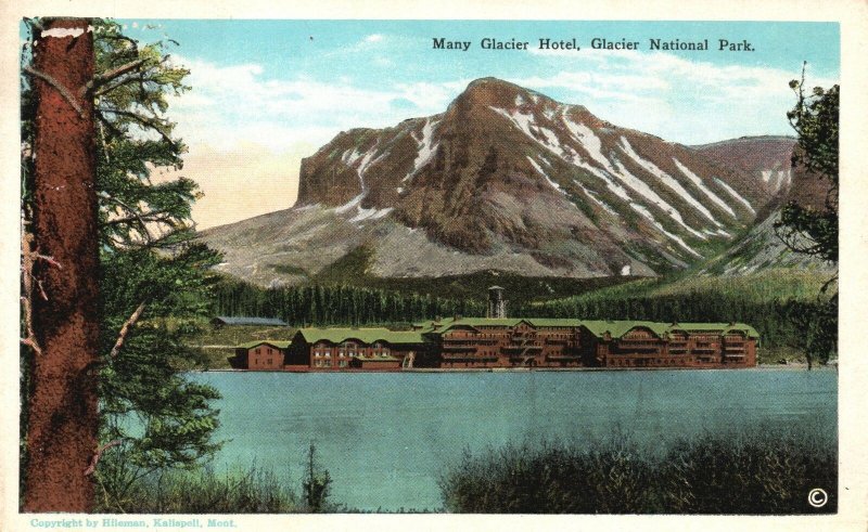 Vintage Postcard Many Glacier Hotel Glacier National Park Montana MT GPHC Pub