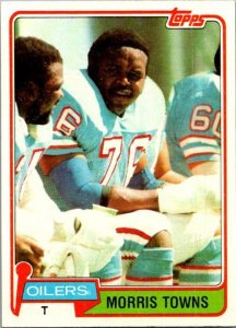 1981 Topps Football Card Morris Towns Houston Oilers sk10347