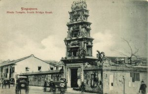 PC CPA SINGAPORE, HINDU TEMPLE, SOUTH BRIDGE ROAD, Vintage Postcard (b18772)