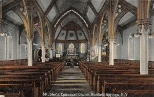 J13/ Richfield Springs New York Postcard c1910 St Johns Episcopal Church 268