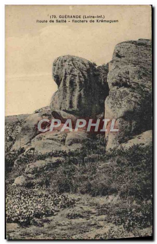 Old Postcard Route De Guerande Saille Rocks From Kremaguen