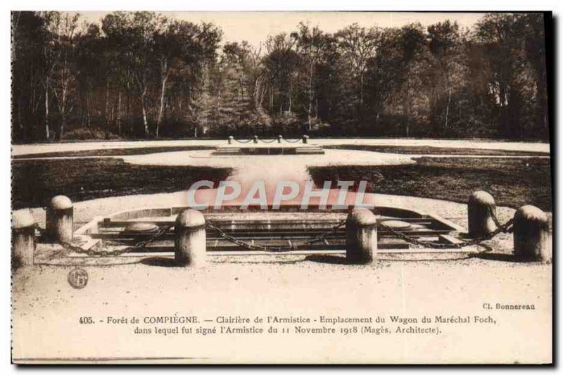 Old Postcard Compiegne Forest Glade From L & # 39Armistice location Marechal ...