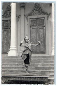 Souvenir of Cambodia RPPC Photo Postcard Phnom-Penh A Royal Dancer c1950's