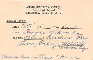 Ladies Concordia Society Wilmington, North Carolina USA