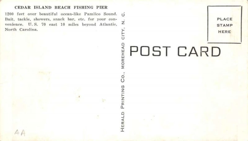 Cedar Island North Carolina Cedar Island Beach Fishing Pier Coke Sign PC AA80090