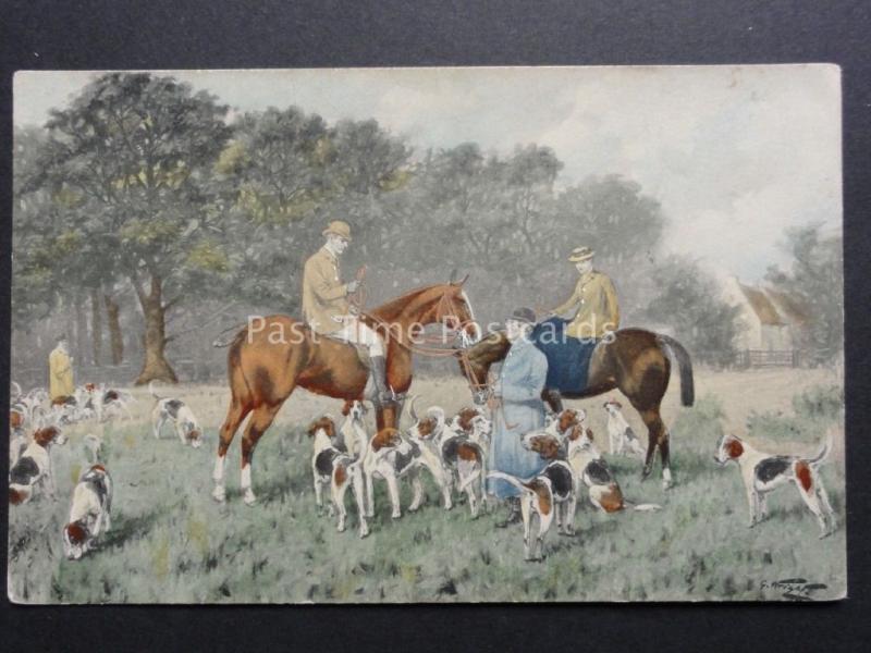 M.M.Vienne Postcard - Fox Hunting & Hounds - Old Postcard No.397 Art by G.Wright