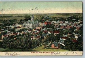 1907 Rushville Postcard Indiana Vintage Bird's Eye View  