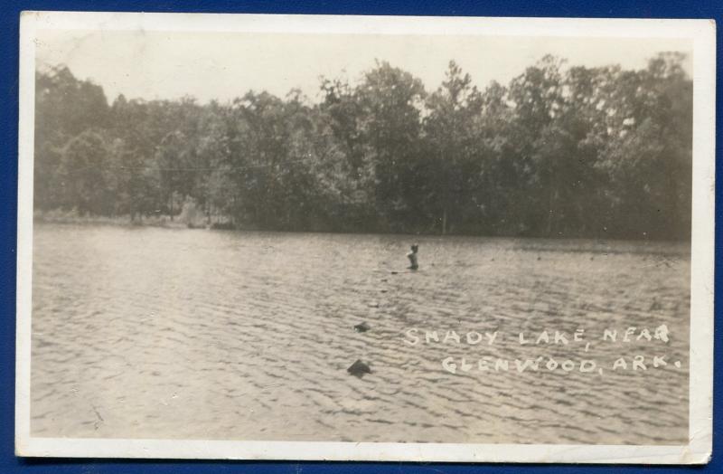 Glenwood Arkansas ar Shady Lake real photo postcard RPPC