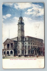 Canton OH, Stark County Courthouse, Vintage Ohio Postcard