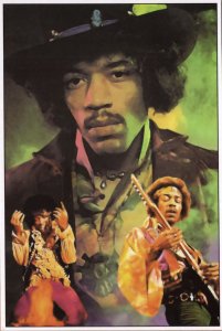 Jimi Hendrix Experience Stunning Rare Photo Painting Music Postcard