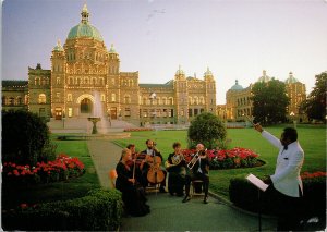 Victoria BC Musicians & Conductor Parliament Building Legislature Postcard C5